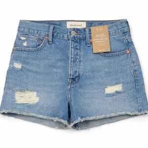 NWT Madewell Distressed Denim Shorts W30 Relaxed Y2K Festival Raw